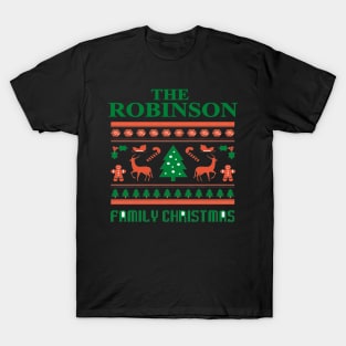 Family Christmas - Groovy Christmas ROBINSON family, Family Christmas T-shirt, Pjama T-shirt T-Shirt